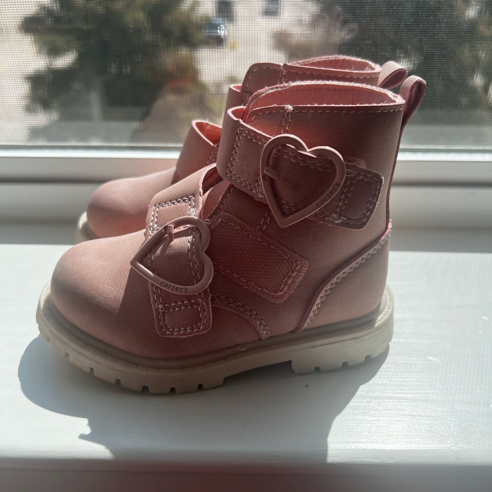 Carter's Pink Kids Boots with Heart Accents